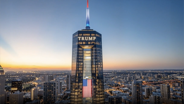 A view from the air of the planned presidential library President Donald Trump hopes to bring to downtown Miami. He said Tuesday the tower would likely include a hotel.